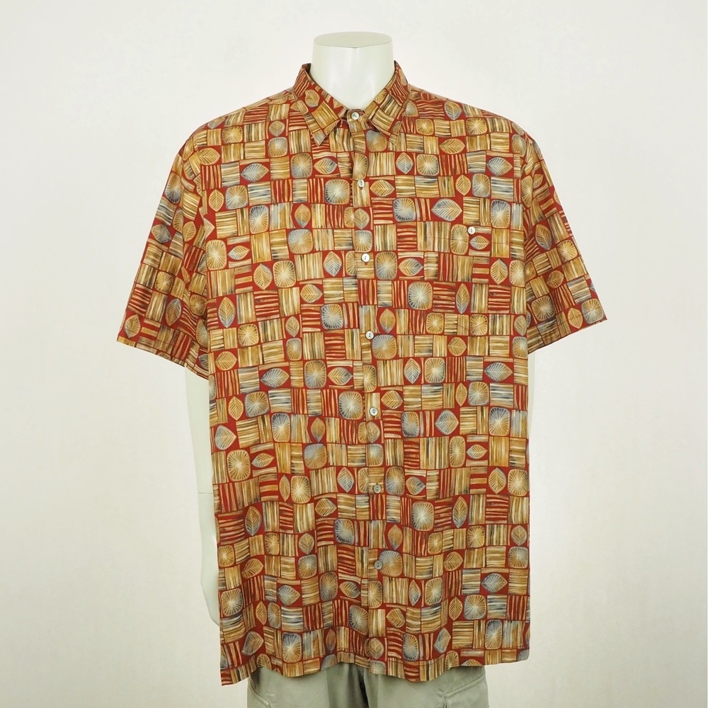 Tori Richard Cotton Lawn Hawaiian Shirt Mens 3XT 3XLT Red Floral Tropical Resort